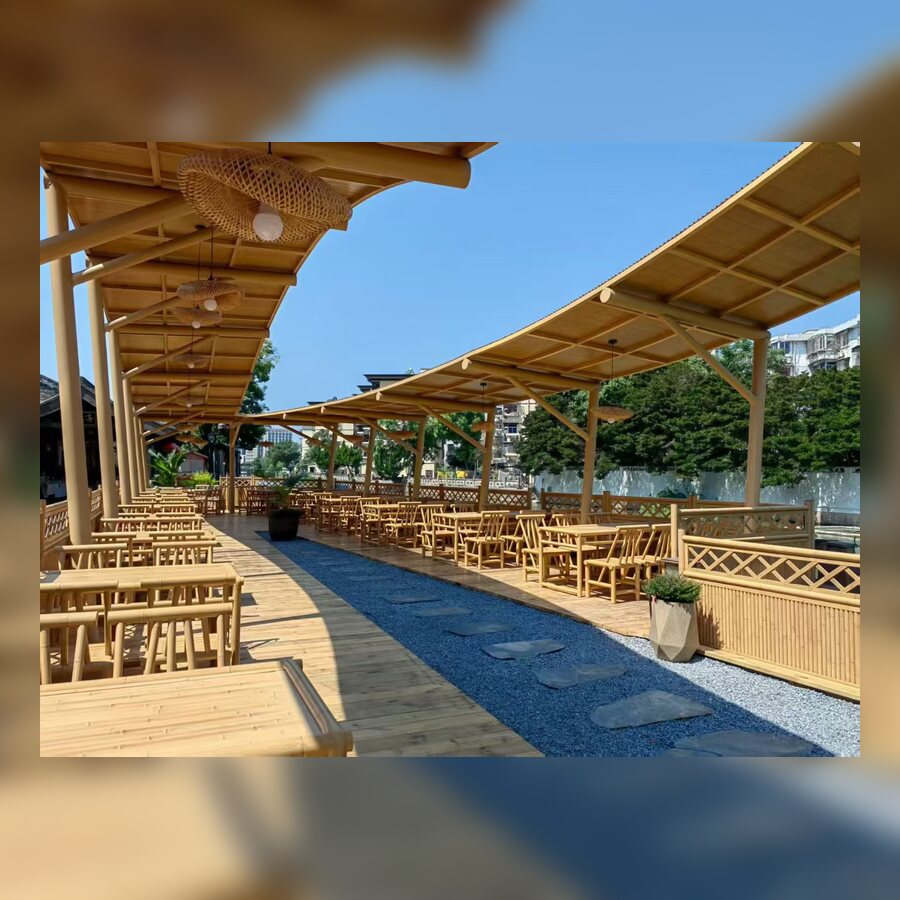 Aluminum bamboo pavilion and outdoor installation project