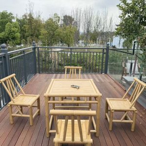 B04 Yellow Bamboo Square table