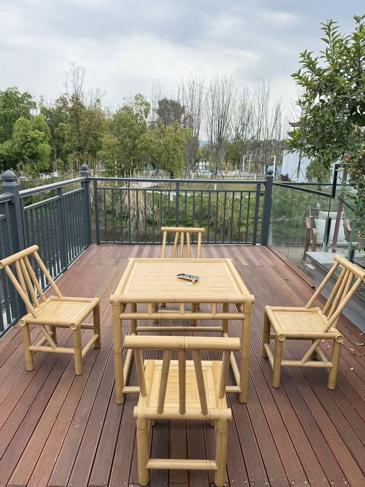 B04-YELLOW-SQUARE-TABLE-1 B04 Yellow Bamboo Square table