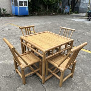 B04-YELLOW-SQUARE-TABLE-2 B04 Yellow Bamboo Square table