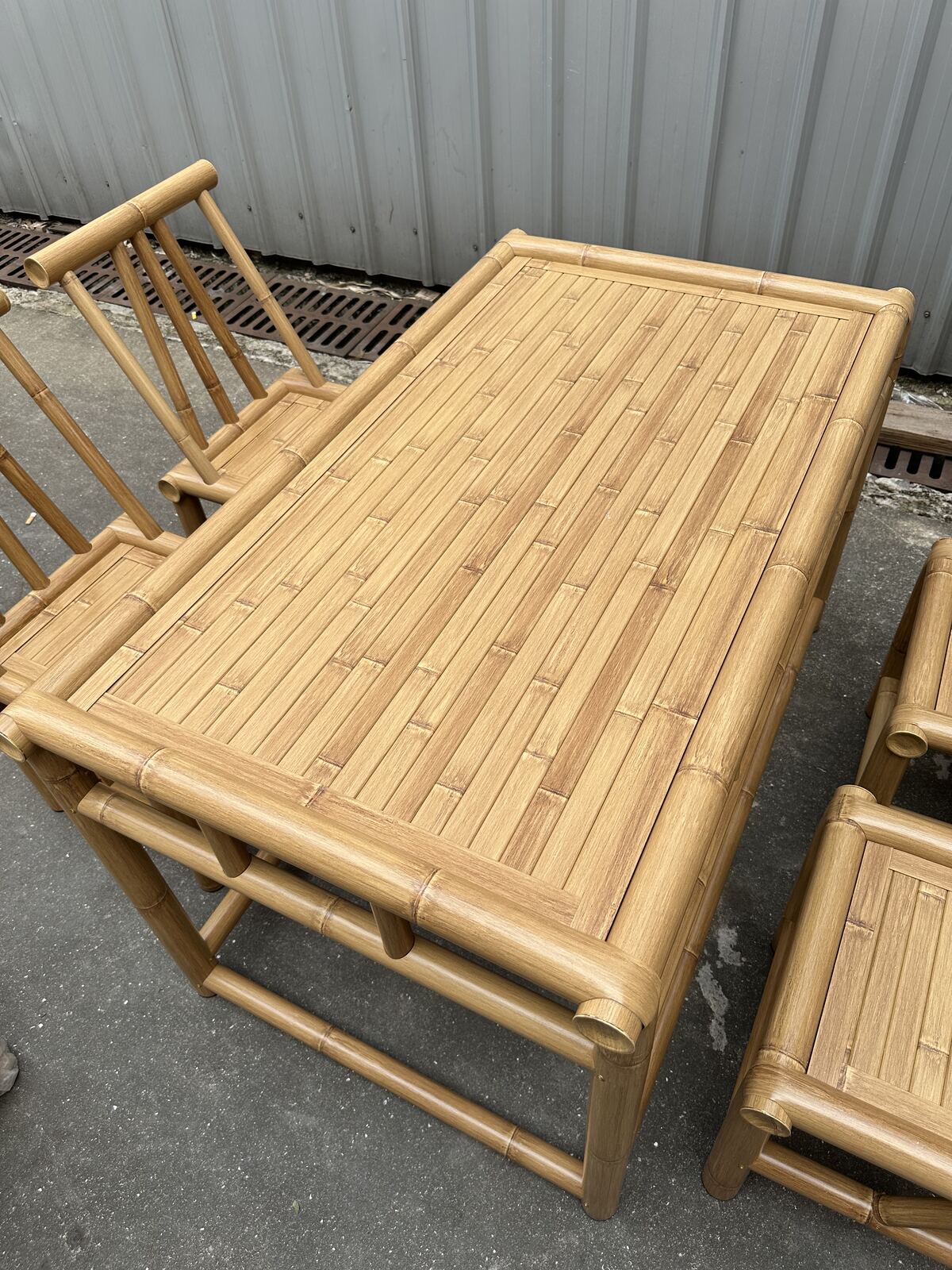 B07-YELLOW-LONG-TABLE-1 B07 Yellow Bamboo Long table