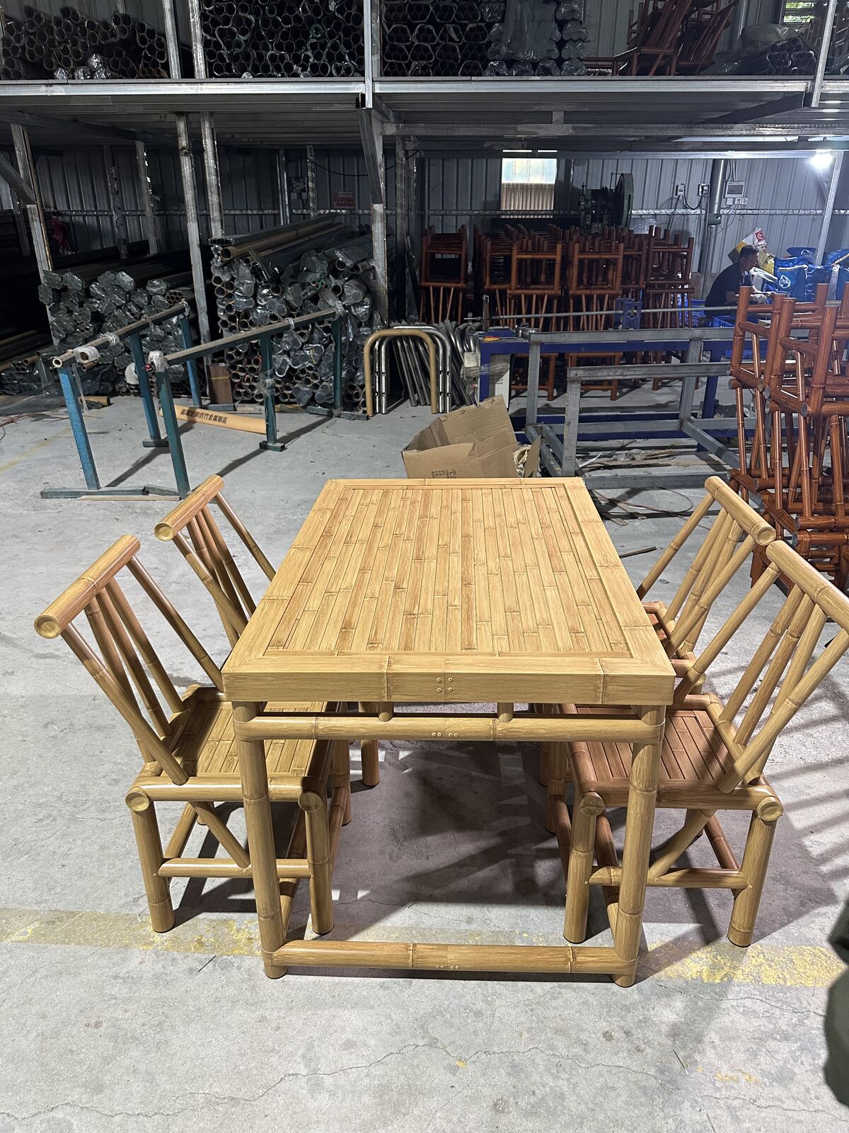 B08-YELLOW-LONG-TABLE-1 B08 Yellow Bamboo Long table
