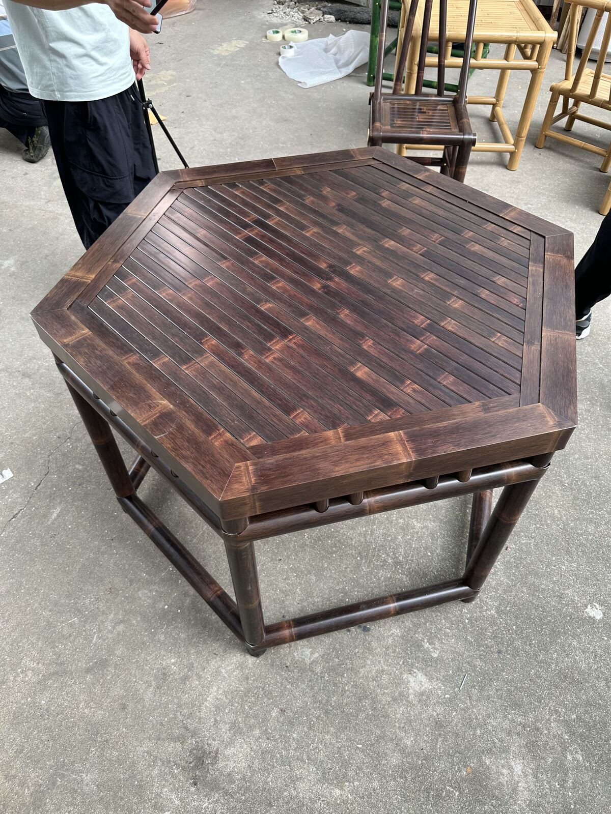 B12-SMOKED-CHARCOAL-HEXAGONAL-TABLE-1 B12 Smoked Charcoal Hexagonal table