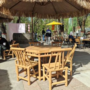 B12 Yellow Bamboo Hexagonal table