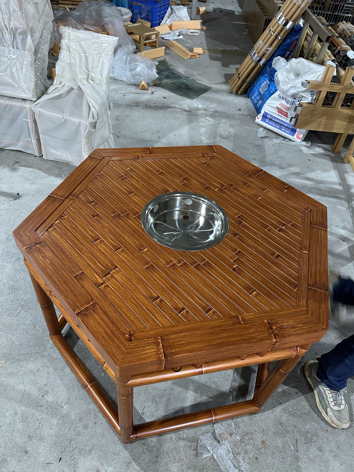 B22-ANTIQUE-BROWN-HOT-POT-AND-BARBECUE-TABLE-1 B22 Antique Brown Hot pot and barbecue table