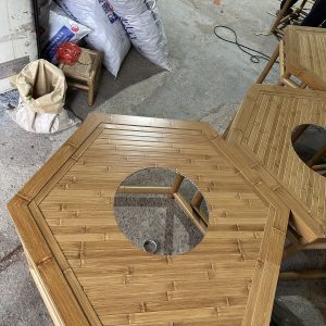 B22-YELLOW-HOT-POT-AND-BARBECUE-TABLE-4 B22 Yellow Bamboo Hot pot and barbecue table