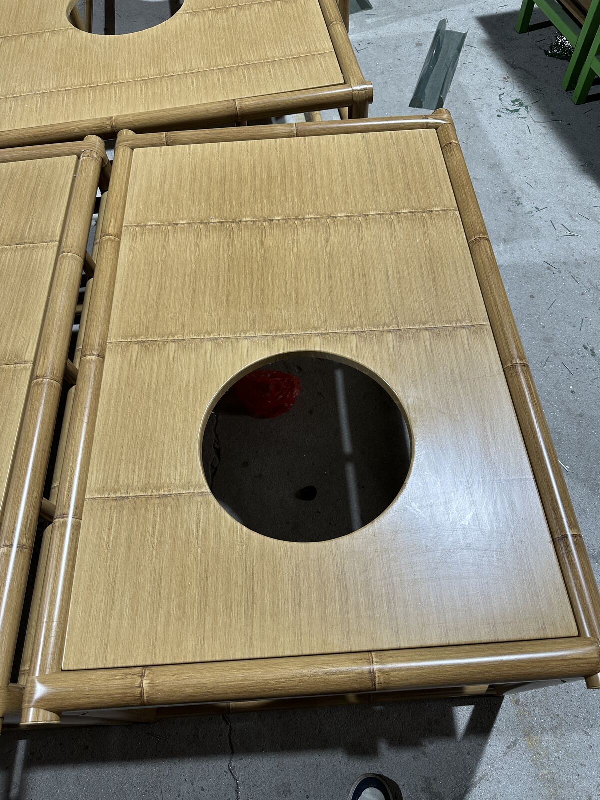 B23-YELLOW-HOT-POT-AND-BARBECUE-TABLE-1 B23 Yellow Bamboo Hot pot and barbecue table